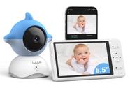 Monitor de vídeo para bebês WUUK com resolução 2K de 5,5" com aplicativo e sensor Monitor de vídeo para bebês WUUK com resolução 2K de 5,5" com aplicativo e sensor