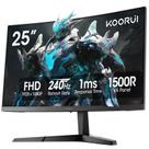 Monitor KOORUI Curved Gaming de 25 polegadas 240 Hz FHD 1080P G2511XC