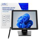 Monitor LED Touchscreen 15" 60Hz com Caneta Touch Resolução HD (1024x768) Entradas VGA, AV, HD e USB