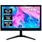 Monitor LED VXPRO 15.6" VX156X, Full HD 1920 x 1080, 75Hz, HDMI, VGA e VESA, Bivolt - Preto