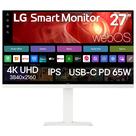Monitor LG 27" 4K UHD IPS Smart USB-C 65W Branco