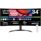 Monitor LG UltraWide Streaming 34SR60QC-B Tela curva WQuadHD (3440 x 1440) 21:9 de 34", WebOS, ThinQ