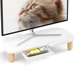 Monitor Stand Riser AFOOYO, madeira branca em forma de gato, 44 libras