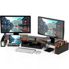 Monitor Stand Riser Simple Houseware, gaveta dupla, marrom rústico