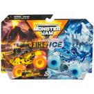 Monster Truck Monster Jam 2024 Fire & Ice fundido, pacote com 2