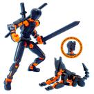 (Montagem concluída) Conjunto de bonecos de ação T13, boneco de ação Toys Robo 13 impresso em 3D, boneco de ação Dummy 13 Titan 13 (preto e laranja)