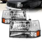 Montagem de faróis AmeriLite para Ford F150 F250 F350 Bronco Chrome 1992-1996