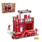 Monte e Brinque 3D Estacao Bombeiro DM Toys 94 Pecas Brinquedo Infantil Recreativo