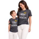 Monte Kit blusa mãe filho valor unitário Mãe de um Principe Tamanho:Adulto Feminino GCor:Cinza