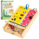 Montessori Busy Board Tilhumt 2 em 1 com chave de fenda e luz