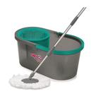 Mop Compacto Noviça com Balde 10L e Cesto Tiffany/Cinza Bettanin