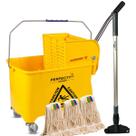 Mop Espremedor TURBO Carrinho Flex Com 3 Refis e Garra Base com Cabo Cinza 20L Profissional