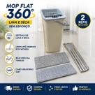 Mop Flat 360 com Balde + 2 Refis Microfibra Limpeza Prática Sem Esforço Esfregão Giratório Lava e Seca Não Molha Mop Flat 360 com Balde + 2 Refis Microfibra Limpeza Prática Sem Esforço Esfregão Giratório Lava e Seca Não Molha