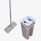 Mop Flat Lava E Seca Balde Duplo Microfibra Cabo Inox