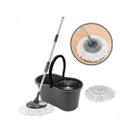 Mop Giratório 360 Clean CM26 Com Cesto Inox 9L Balde E Refil Microfibra