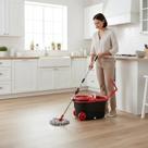 Mop Giratório Com Alças Cesto Inox Balde Centrifuga e Rodas