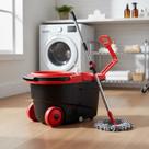 Mop Giratório com Balde Inox, Rodas e Reservatório de Sabão