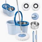 Mop Giratorio Com cabo de 140 Cm Cesto Em Inox 2 Refis Balde com Centrífuga 8L e Cabo Reforçado Mop Giratorio Com cabo de 140 Cm Cesto Em Inox 2 Refis Balde com Centrífuga 8L e Cabo Reforçado