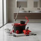 Mop Giratório Inox 13L Premium Com Rodinhas Centrífuga 360 Kit Limpeza Profissional Reforçado Mop Giratório Inox 13L Premium Com Rodinhas Centrífuga 360 Kit Limpeza Profissional Reforçado