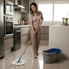 Mop Giratório Inox Com Balde Duplo 8L E Esfregão Microfibra Cabo Extensor