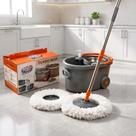 Mop Giratório Turbo 360 Com Centrífuga Inox 2 Refis Microfibra Mop Giratório Turbo 360 Com Centrífuga Inox 2 Refis Microfibra