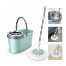Mop Inox com Balde Giratório Duplo 12L com Rodinhas Esfregão 360 Limpa e Seca