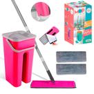 Mop Limpeza Rodo Mágico Giratório Esfregão Flat Flash Balde 5 Litros Duplo