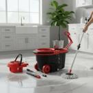 Mop Profissional 3 em 1 Inox 16L Com Rodinha Balde 360º Giratório Multiuso Mop Profissional 3 em 1 Inox 16L Com Rodinha Balde 360º Giratório Multiuso