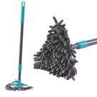 Mop Retrátil Triangular com Tecido Chenille Cabo Extensível Eficiente para Limpar Cantos Rodapés Paredes Faxina Piso Casa Cerâmica