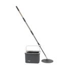 Mop Rotatório com Balde Compacto Quadrado Cinza/Branco Sistema Inteligente