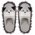 Mop Slippers Frujthchy Cartoon Dog Microfibra Cinza Chenille