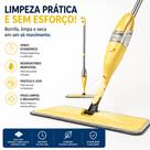 Mop Spray Rodo Esfregão com Reservatório 400ml Microfibra Lavável Cabeça Giratória 360 Limpeza Seca e Úmida para Cozinha e Piso Laminado