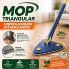 Mop Triangular Giratório 360 Com Refil Microfibra Limpeza Cantos Rodapé Piso limpa facil pesada premium