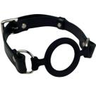 Mordaça Couro Ball Gag Silicone Ajustável Argola Aro Regulável