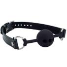 Mordaça Couro Ball Gag Silicone Ajustável Confortável Bola Regulável Fivela
