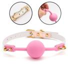Mordaça Luxuosa com Bola de Silicone Rosa - Tamanho Ajustável