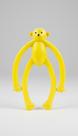 Mordedor Borracha Maciço Macaco Pet Amarelo 12cm