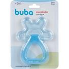 Mordedor buba com agua e chocalho azul textura ergonômico vai na geladeira