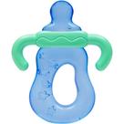 Mordedor buba com agua mamadeira textura com alças azul vai na geladeira ergonômico bpa free