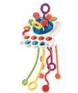 Mordedor Montessori Sensorial Com Cordas Chocalho Silicone