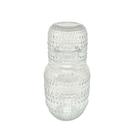 Moringa C/ Copo de Vidro Jogo Trabalhado 550 + 200 ml Elegante Decorativa Funcional Suco Agua Whisky