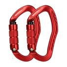 Mosquetão XINDA Auto Lock Twist Lock 22KN (2 peças vermelhas)