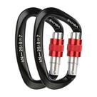 Mosquetón XINDA con Seguro de Rosca para Escalada en Roca 25KN (2 piezas)