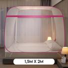 Mosquiteiro Tenda Cama Dobrável 1.5Mx2M Protetor Pernilongo Mosquito Rede Cor:Rosa