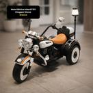 Moto Elétrica Infantil 12V Chopper Branca com Sirene