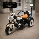 Moto Elétrica Infantil 12V Chopper Sirene Branca Efeitos sonoros com sirene.