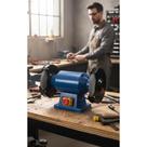 Moto Esmeril Profissional 1CV 8" Bancada Potente 220V