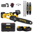 Moto Serra Elétrica 12 Polegadas 300mm 21V Portátil 2 Baterias 3000mAh 4800RPM Recarregável Spark BR Poda Jardim Arvores AMGMS03