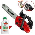 Moto Serra Profissional Toyama TCS25X À Gasolina 2T 25,4cc 1,14HP Alta Rotação e Performance Motosserra Com Sabre 12 Polegadas Ideal Para Corte de Galhos e Lenhas + ÓLEO STIHL 2T