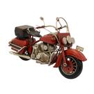 Motocicleta em miniatura vermelho em metal 16x27x9,5cm